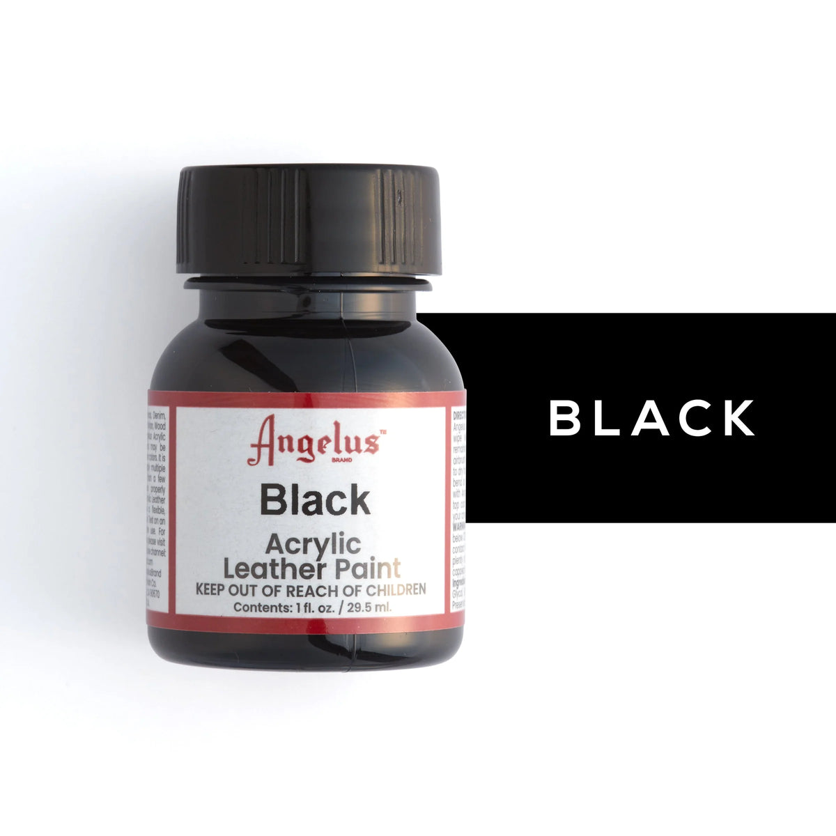 Vopsea piele acrilica neagra Angelus pe fundal alb