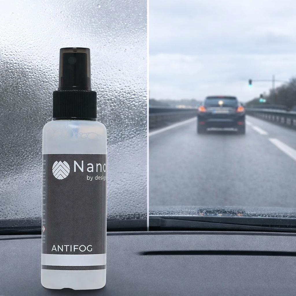 AntiFog pentru parbriz auto, comparație între geam aburit și vizibilitate clară