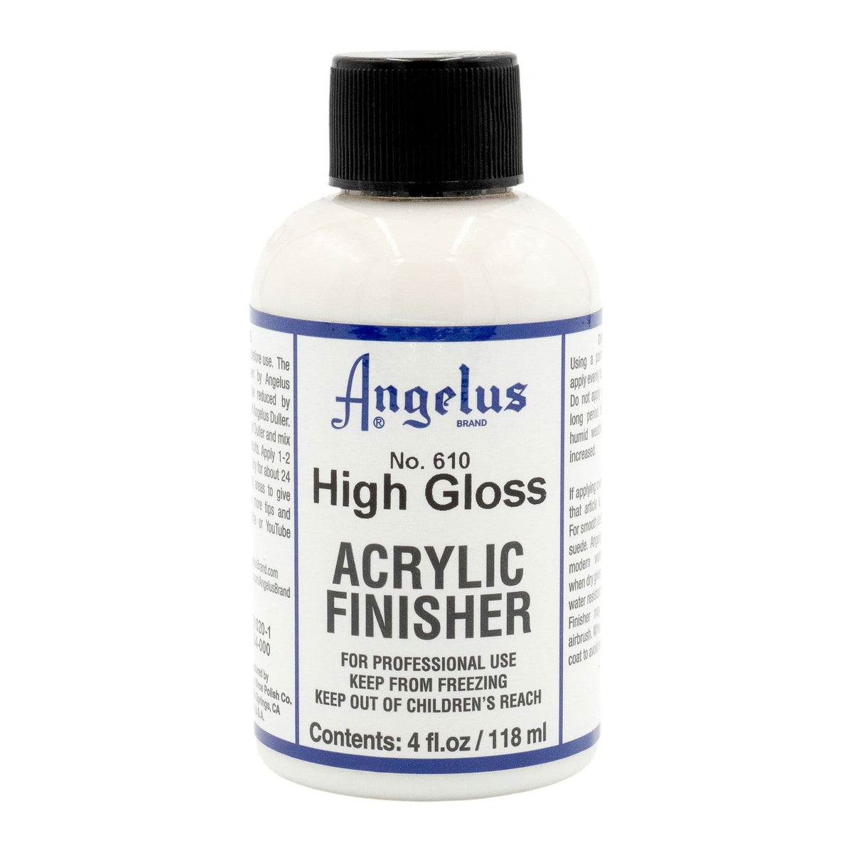 Sticla cu solutie fixare acrilica pentru vopsea piele angelus finisher 118ml high gloss.