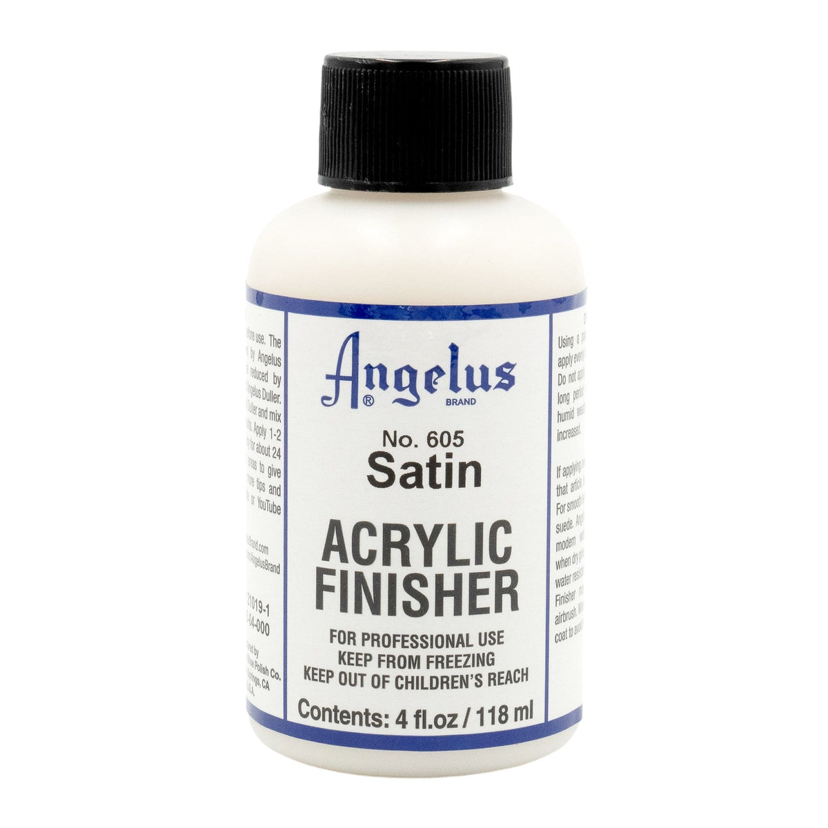 Sticla cu solutie fixare acrilica pentru vopsea piele angelus finisher 118ml satin.